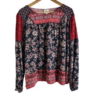 Floral Patchwork Long Sleeve Top